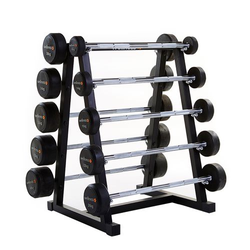 Kit 10 Barras Retas Montadas Emborrachadas Deluxe 10 a 46Kg Wellness - WK031OUT [Reembalado]