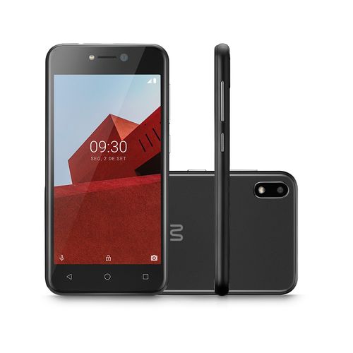 Smartphone Multilaser E 3G 32GB - 5.0 pol. Dual Chip - 5MP + 5MP Android 8.1 (Go edition) Quad Core - Preto - P9128OUT [Reembalado]