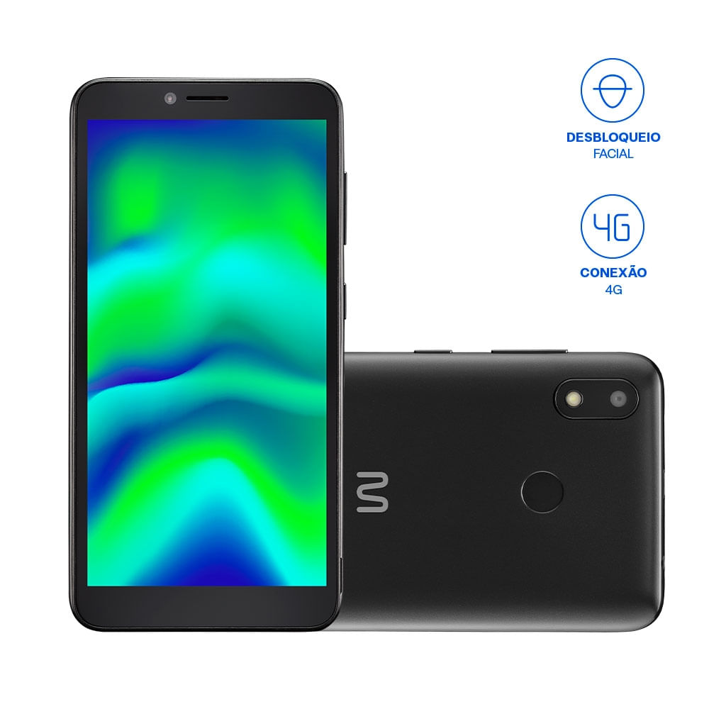 Encontraproduto.com.br - Smartphone Multilaser F Pro 2 4G 32GB Wi-Fi 5.5 pol. Dual Chip 1GB RAM - 8 MP + 5MP Android 11Quad Core Preto - P9152OUT [Reembalado]