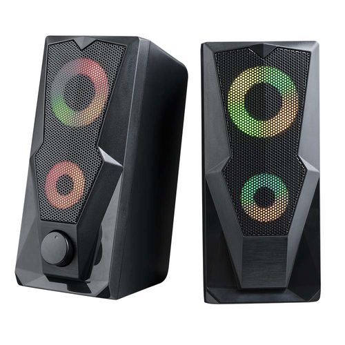 Caixa de Som Gamer P2+USB Stereo 2.0 15W RMS LED RGB Multilaser - SP330OUT [Reembalado]