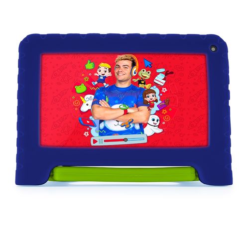 Tablet Infantil Luccas Neto com Controle Parental 4GB RAM + 64GB + Tela 7 pol + Case + Wi-fi + Android 13  + Quad Core Multi - NB423