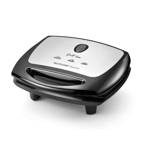 Super Grill Inox 1200w-127v c/ Grelhas Duplas Antiaderente e Bandeja Coletora Preta Multi - CE11