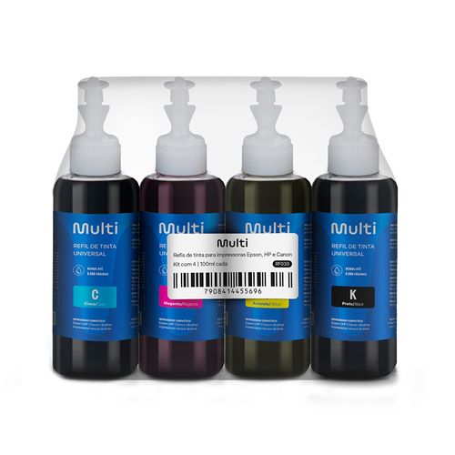 Refil de tinta Universal Kit com 4 cores Multi - RF033