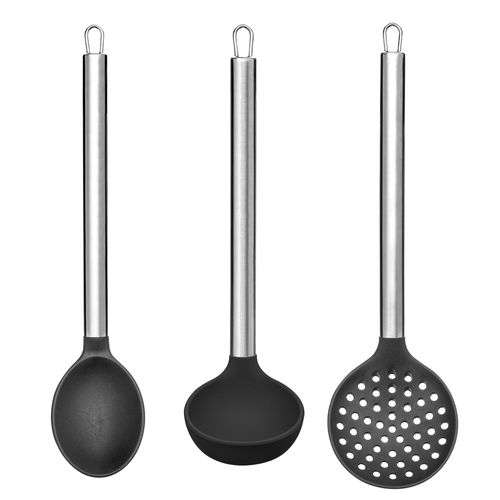 Kit para Servir de Silicone e Cabo Inox Preto Up Home - UD068