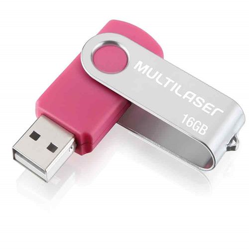 Pen Drive Twist 16GB USB Leitura 10MB/s e Gravação 3MB/s Rosa Multi - PD688