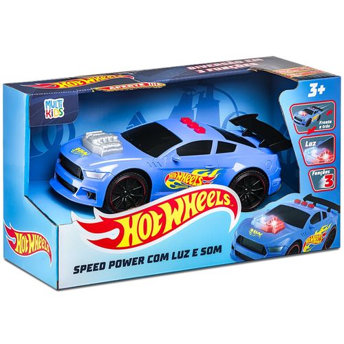 Hot Wheels Carro Speed Power Azul com Luz e Som Multikids - BR1821