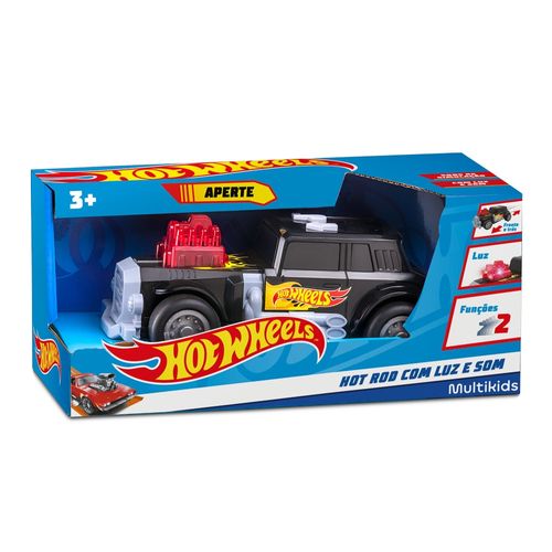 Carros Hot Wheels Hot Rod Preto com Luz e Som Multikids - BR1823