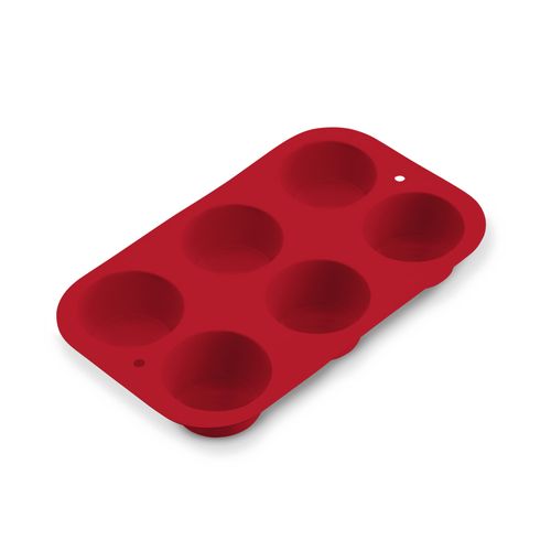 Forma de Silicone para Cupcake 6 Cavidades Vermelha UP Home - UD152