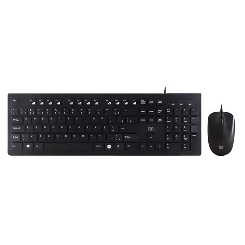 Kit Teclado e Mouse Com Fio Multi Cabo de 150cm Com Conexão USB - TC240