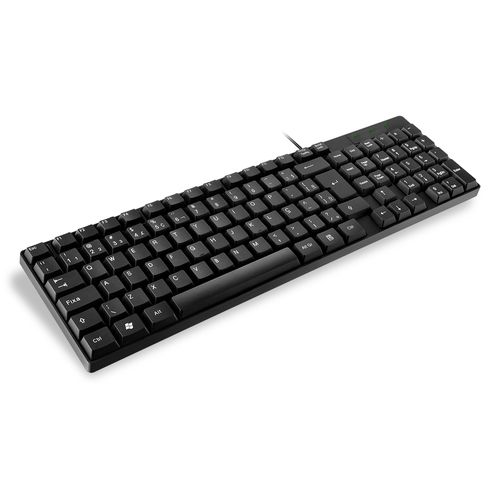 Teclado Com Fio Compacto Sem Marca Conexão Usb Cabo de 120cm Resistente Água Preto - TC193BU