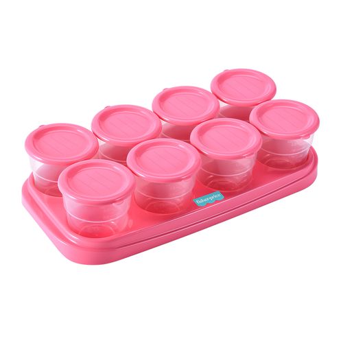 Potes para Congelar Papinha na Bandeja Prep & Fresh Rosa Fisher Price - BB1081