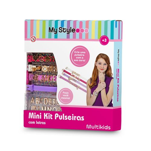 Pulseiras My Style Mini Kit com Letras para Personalizar Multikids - BR100