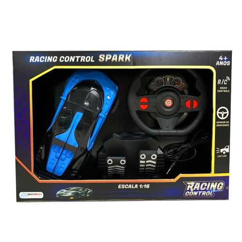 Carrinho Racing Control Spark Azul e Preto Multikids - BR1339