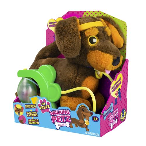 Pelúcia Cachorrinho Walking Petz Salsicha Multikids - BR1875