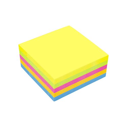 Bloco Adesivo Cubo 75x75mm 5 Cores Neon 350 Folhas Keep - EI016