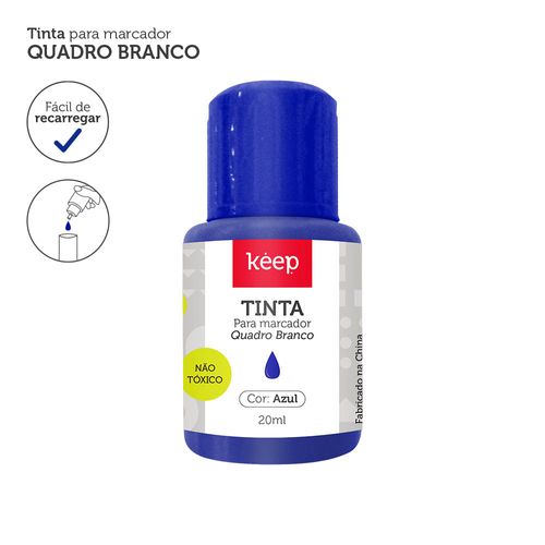Tinta Refil Para Marcador De Quadro Branco 18ml Azul Caixa C/ 12 Unidades Keep - MR039