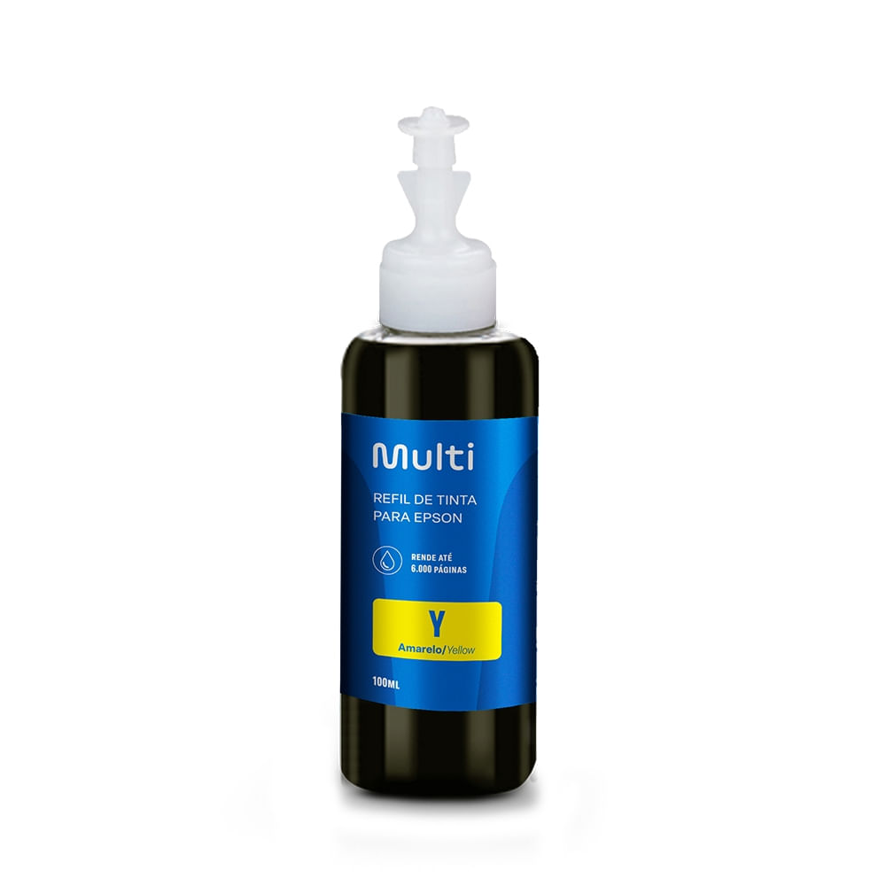 Refil De Tinta Para Impressoras Epson 100 Ml Cor Amarelo - RF008