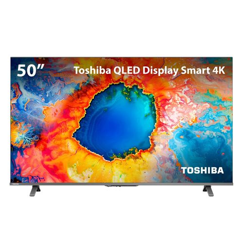 Smart TV QLED 50" 4K Toshiba 50C450NS Google TV 3 HDMI 2 USB Wi-Fi - TB034MOUT [Reembalado]
