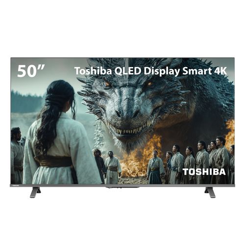 Smart TV QLED 50" 4K Toshiba 50C450NS Google TV 3 HDMI 2 USB Wi-Fi - TB059E