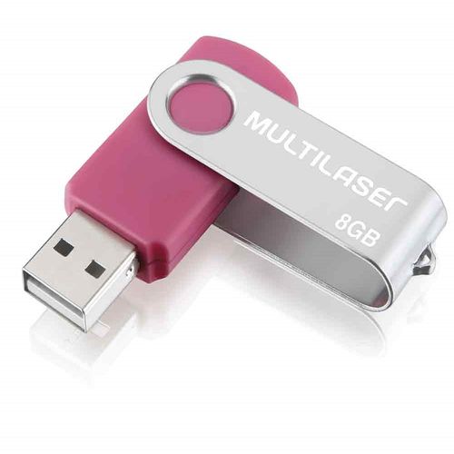 Pen Drive Twist 8GB USB Leitura 10MB/s e Gravação 3MB/s Rosa Multi - PD687