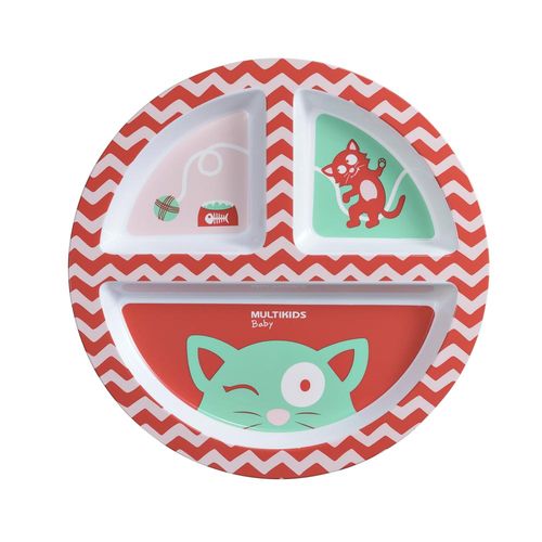 Prato com Divisória Funny Meal Chica Rosa Multikids Baby - BB1115