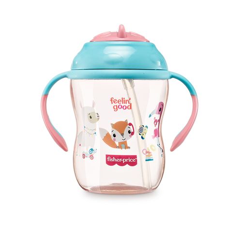 Copo de Treinamento com Canudo First Moments 270ml Rosa Fisher Price - BB1017