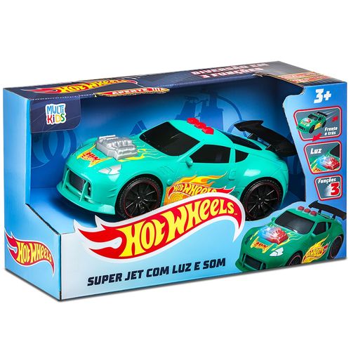 Hot Wheels Carro Super Jet Verde com Luz e Som Multikids - BR1822