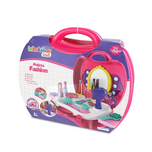 Maleta Workshop Junior Fashion com 21 Itens Rosa Multikids - BR771