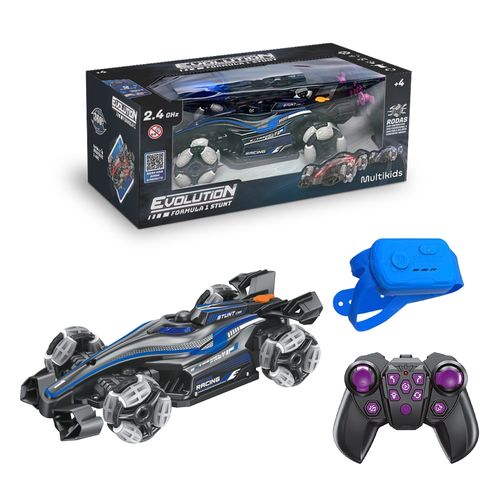 EVOLUTION FORMULA 1 - STUNT DRIFT - AZUL - Carrinho de Formula 1 de Controle Remoto Multikids - BR2261