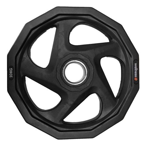 Anilha Olímpica Rubber 5 Furos De 10 Kg Wellness - WK012