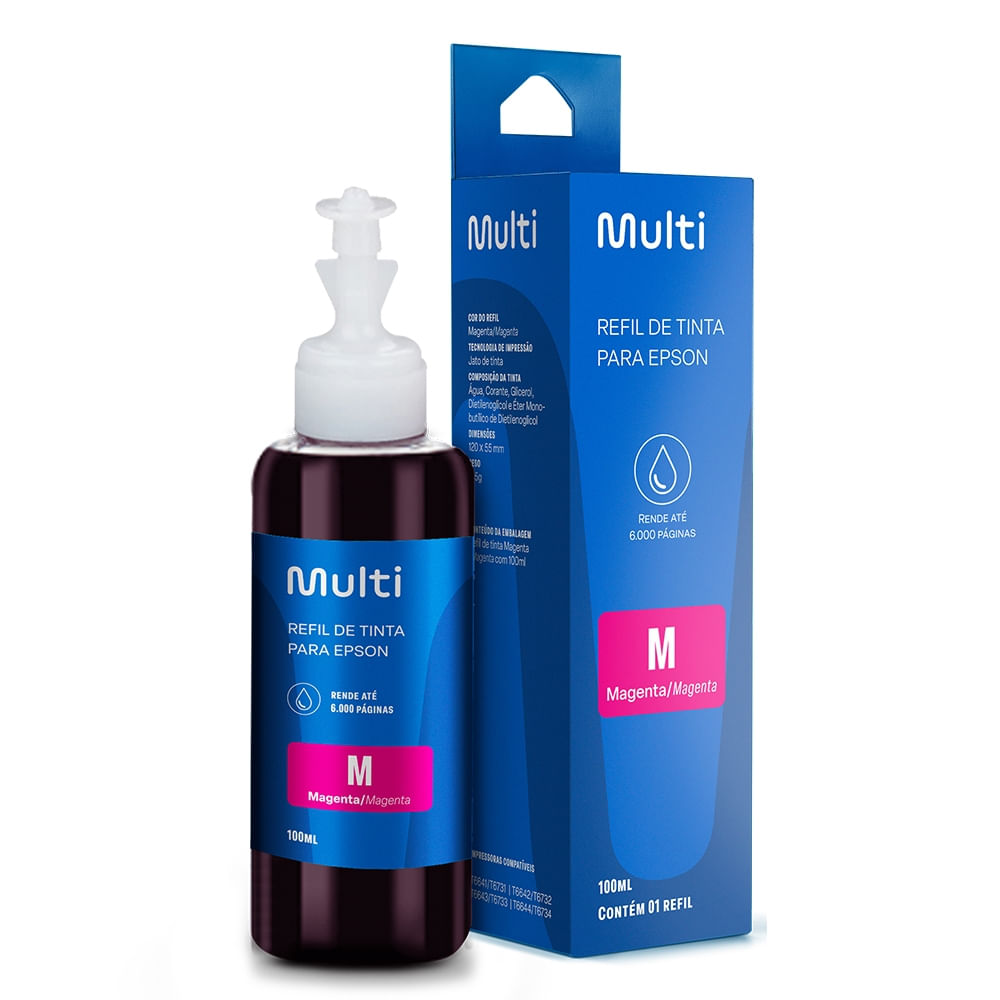 Refil De Tinta Para Impressoras Epson 100 Ml Cor Magenta - RF007