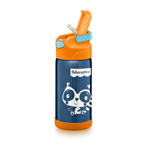 Copo Térmico Aço Inox Hot & Cold 400ml +12m Azul Fisher Price - BB1022