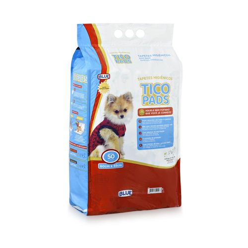 Tapete Higiênico Tico Pads 50 unidades 55x60cm Blue - 303OUT [Remanufaturado]