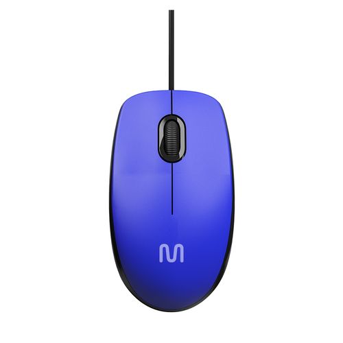 Mouse Com Fio MF400 Clique Silencioso Conexão USB 1200dpi Cabo de 180cm 3 Botões Azul Multilaser - MO388