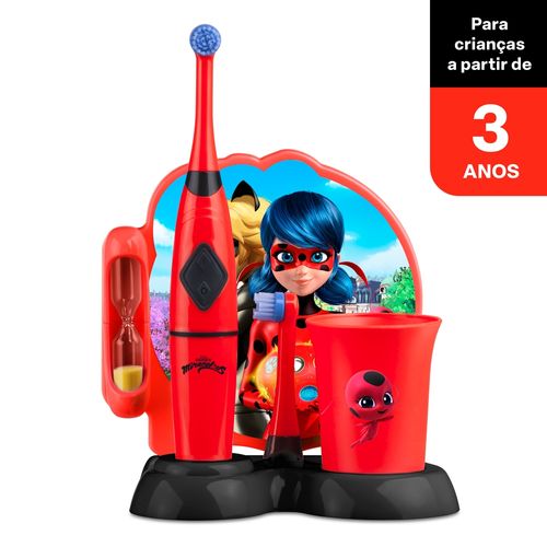Escova infantil elétrica rotacional Multi Saúde Lady Bug Miraculous - HC428