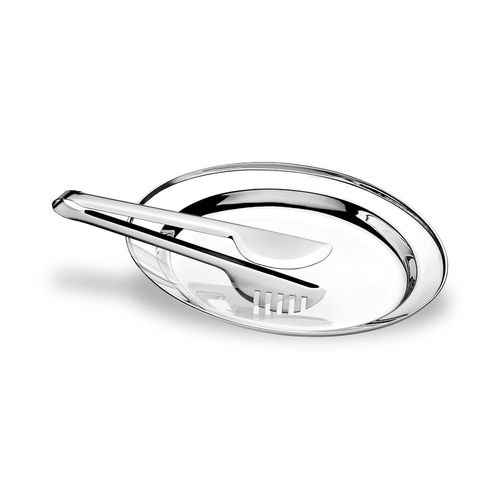 Bandeja Inox Para Servir 30 cm Com Pegador Up Home - UD023OUT [Reembalado]