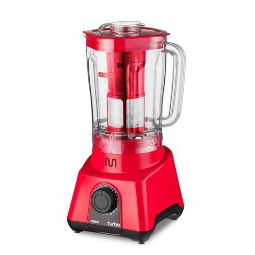 Liquidificador 2,6L Turbo Vermelho 1100w-127v c/ 12 Velocidades Multi Home - LQ1103