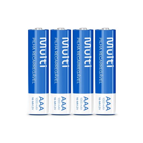 Pilhas Recarregáveis AAA 1000Mah com 4 Unidades Multi - CB050