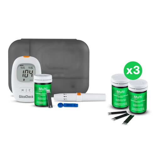 Kit Aparelho Medidor de Glicemia Glicocheck Care Plus + 160 tiras para Glicemia - HC4871K
