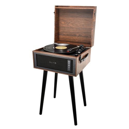 Vitrola madeira com pés bluetooth toca dico USB Lennon Pulse - SP622