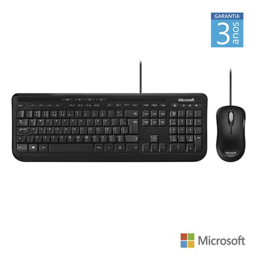 Kit Teclado e Mouse Multimídia Com Fio 600 USB 800 dpi Preto Microsoft - APB00005OUT [Remanufaturado]