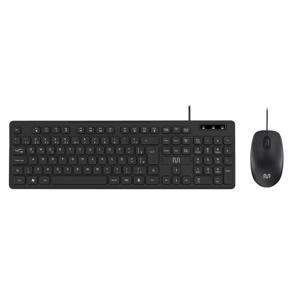 Kit Teclado e Mouse Com Fio CF300 Usb 1200dpi Teclas Chocolate Multi (Multilaser) - TC310OUT [Remanufaturado]
