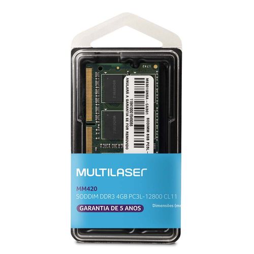 Memória Multilaser Ddr3 Sodimm 4Gb 1600 Mhz - MM420OUT [Remanufaturado]