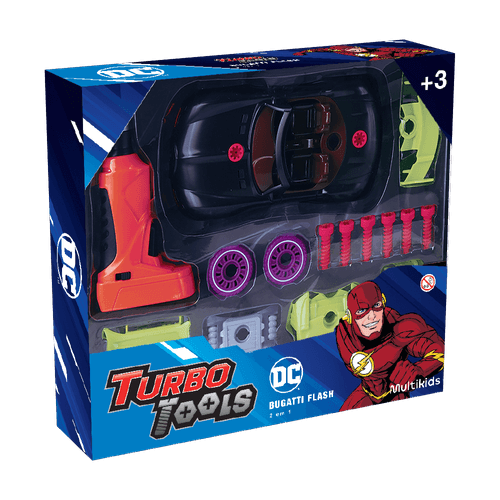 Carrinho de Brinquedo Flash 2 em 1 Turbo Tools Bugatti DC Multikids - BR2159OUT [Remanufaturado]