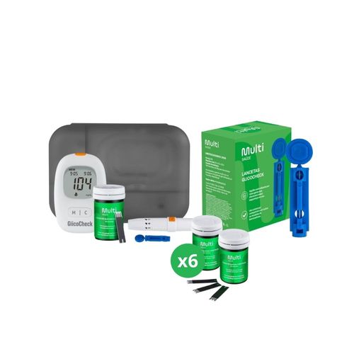 Kit Aparelho Medidor de Glicemia Glicocheck Care Plus + 310 tiras para Glicemia + 100 Lancetas 28G - HC4872K