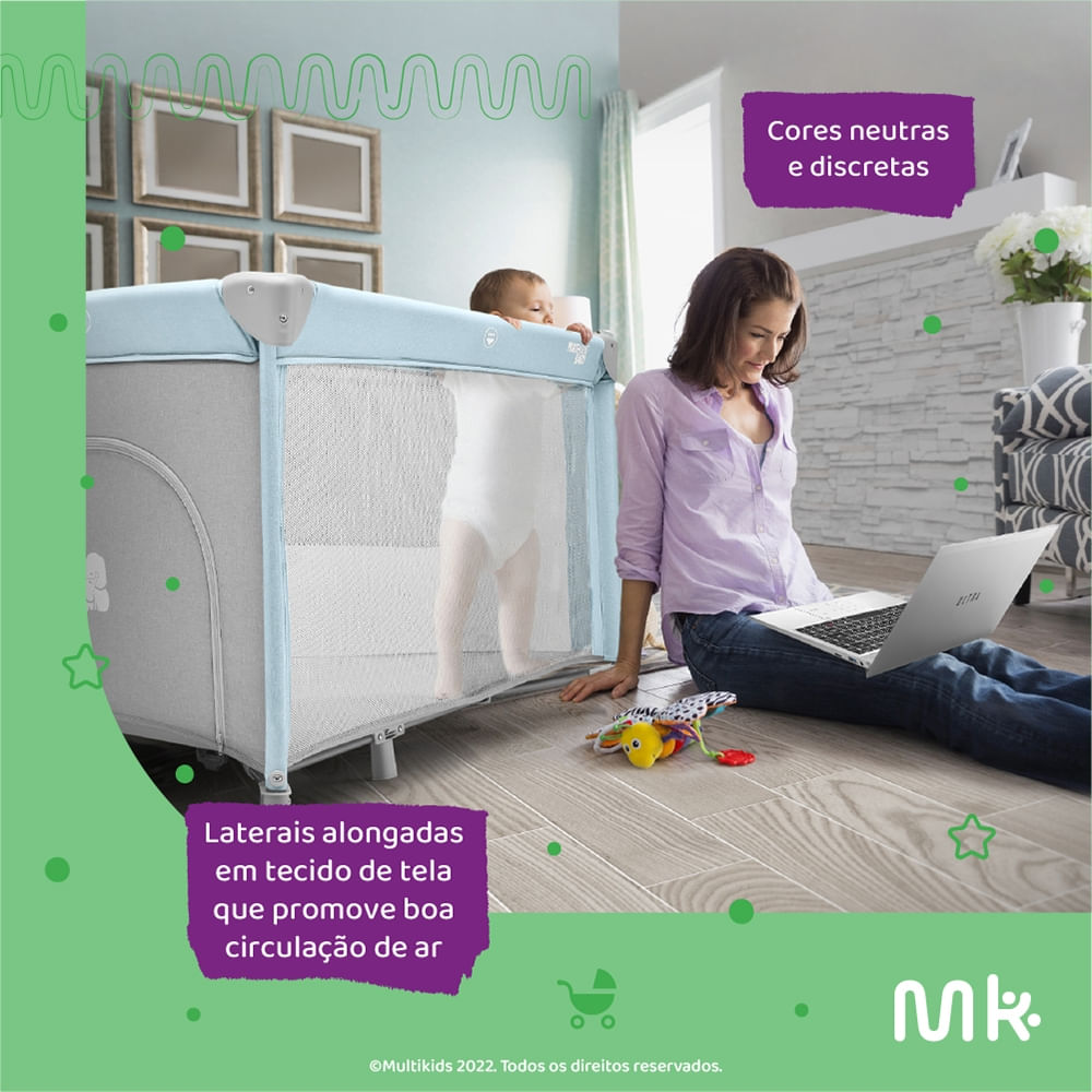 Berço Desmontável 0-15 Kg Multikids Baby Serene Rosa Multikids Baby - BB387OUT [Remanufaturado]