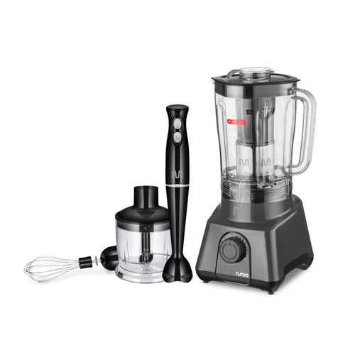 Liquidificador Multi Home 2,6L Turbo 1200w-127v + Mixer 3 em 1 Gourmet Preto 350W 220V Multi - LQ1211K