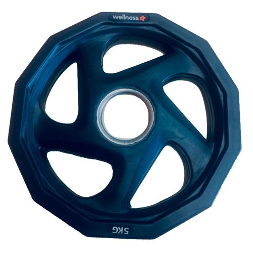 Anilha 5,00Kg Rubber 5 Furos Wellness - WK014