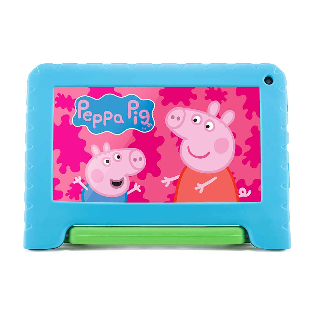 Encontraproduto.com.br - Tablet Infantil Peppa Pig com Controle Parental 4GB RAM + 64GB + Tela 7 pol + Case + Wi-fi + Android 13 + Quad Core Multi - NB420OUT [Remanufaturado]