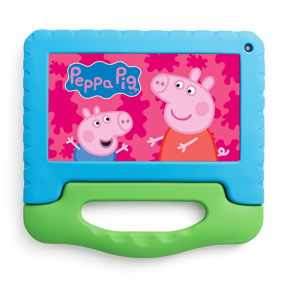 Encontraproduto.com.br - Tablet Infantil Peppa Pig com Controle Parental 4GB RAM + 64GB + Tela 7 pol + Case + Wi-fi + Android 13 + Quad Core Multi - NB420OUT [Remanufaturado]